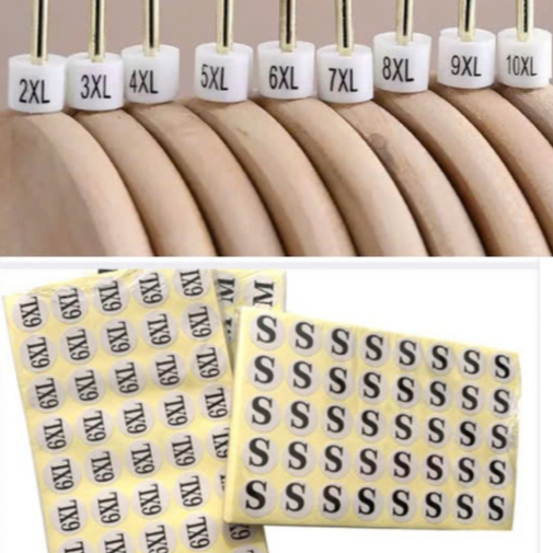 Miếng Giấy Dán Size, Decan Dán Size Số, Tờ 194 Miếng, Núm Size Gắn Móc
