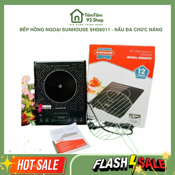 Bế Hồng Ngoại SUNHOUSE - SHD6011-  Bảo Hành 12 Tháng, Bếp Từ Đơn Công suất 2200W Điều khiển cảm ứn