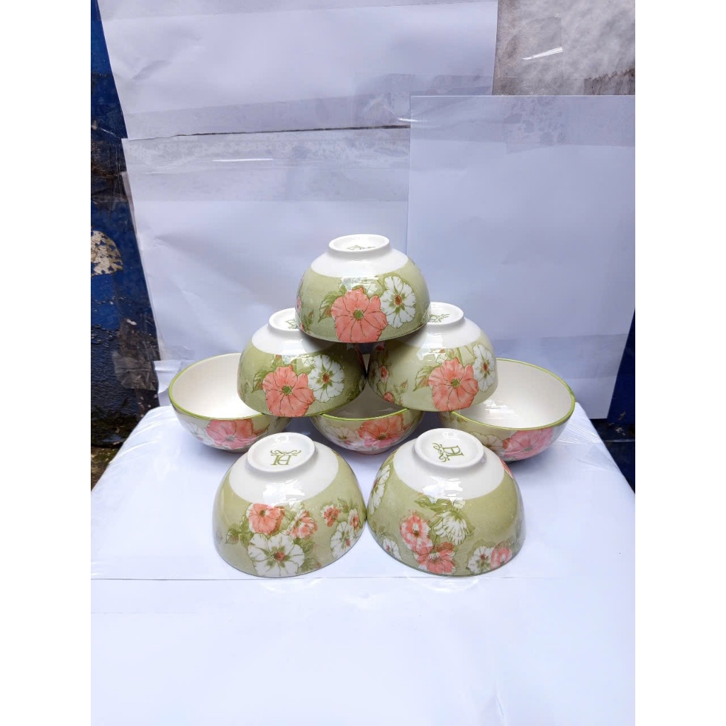 combo 10  chén hoặc 5 chén sứ hoa văn 11.5cm  GL182