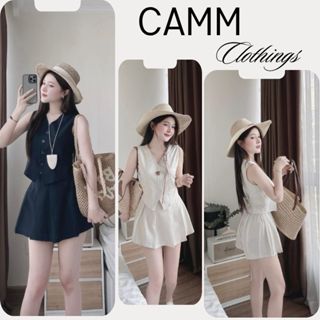  Set váy nữ set áo gile cài cúc mix chân váy xếp ly xòe ngắn chất thô đũi hàn trẻ trung HCOM25889 - CAMM 