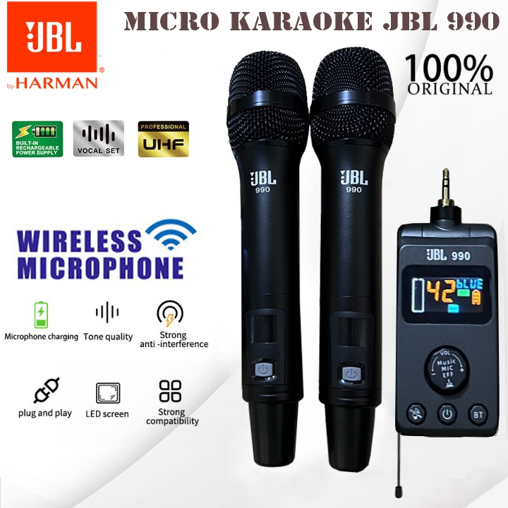  Micro Karaoke JB 990 Không Dây Sài Trên Xe Ôtô Loa Kéo Amply Dàn Karaoke Gia Đình Loa Bluetooth Mini Âm Thanh Hay 