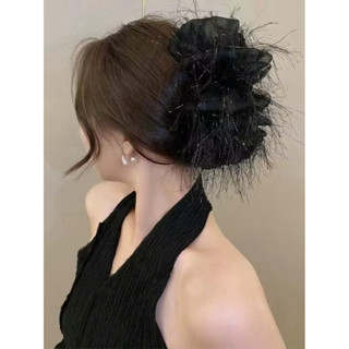  Kẹp tóc lông vũ nữ ngoặm cá mập phụ kiên tóc thời trang phong cách tiểu thư nhẹ nhàng 