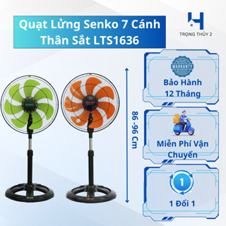Quạt Lửng SENKO LTS1636 65W - Đen Cam/Đen Két - Gió Êm Không Ồn, Bảo Hành Chính Hãng