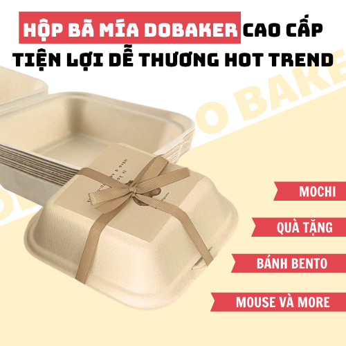 Set 50 Hộp Bã Mía (Màu Be) Bento cake form chuẩn đựng bánh kem, bánh bento, bánh gato,...