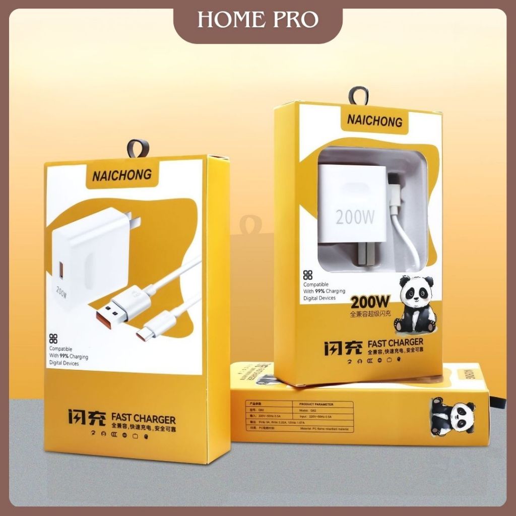 HOME PRO Cục Sạc nhanh Bộ sạc nhanh siêu cấp 200W Full Sạc cho các dòng điện thoại iphone13promax đổ