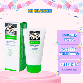  Sữa Rửa Mặt Sạch Sâu Cho Da Mụn Chứa Bùn Hoạt Tính  Dermacos Anti-Acne Deep Cleansing Gel 150ml 