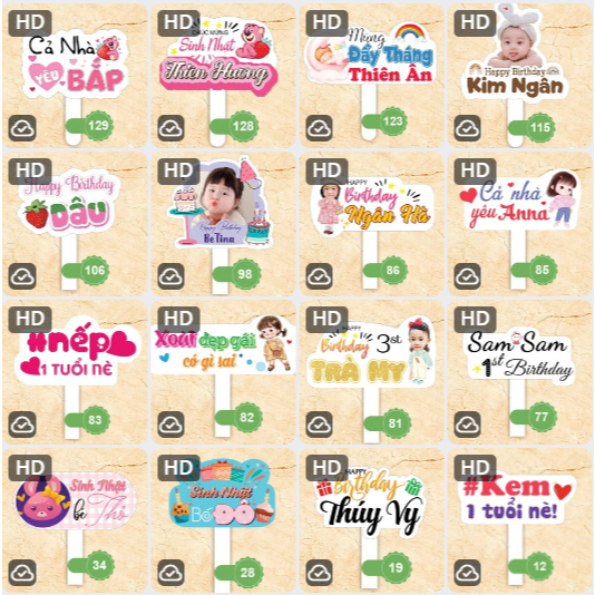 Hashtag cầm tay chụp ảnh sinh nhật cho bé gái