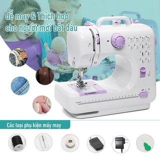 [ deal mới ] Máy May Gia Đình Mini 505L Có Đèn Led , Có Vắt Sổ , 12 Đường May Dễ Dàng Sử Dụng