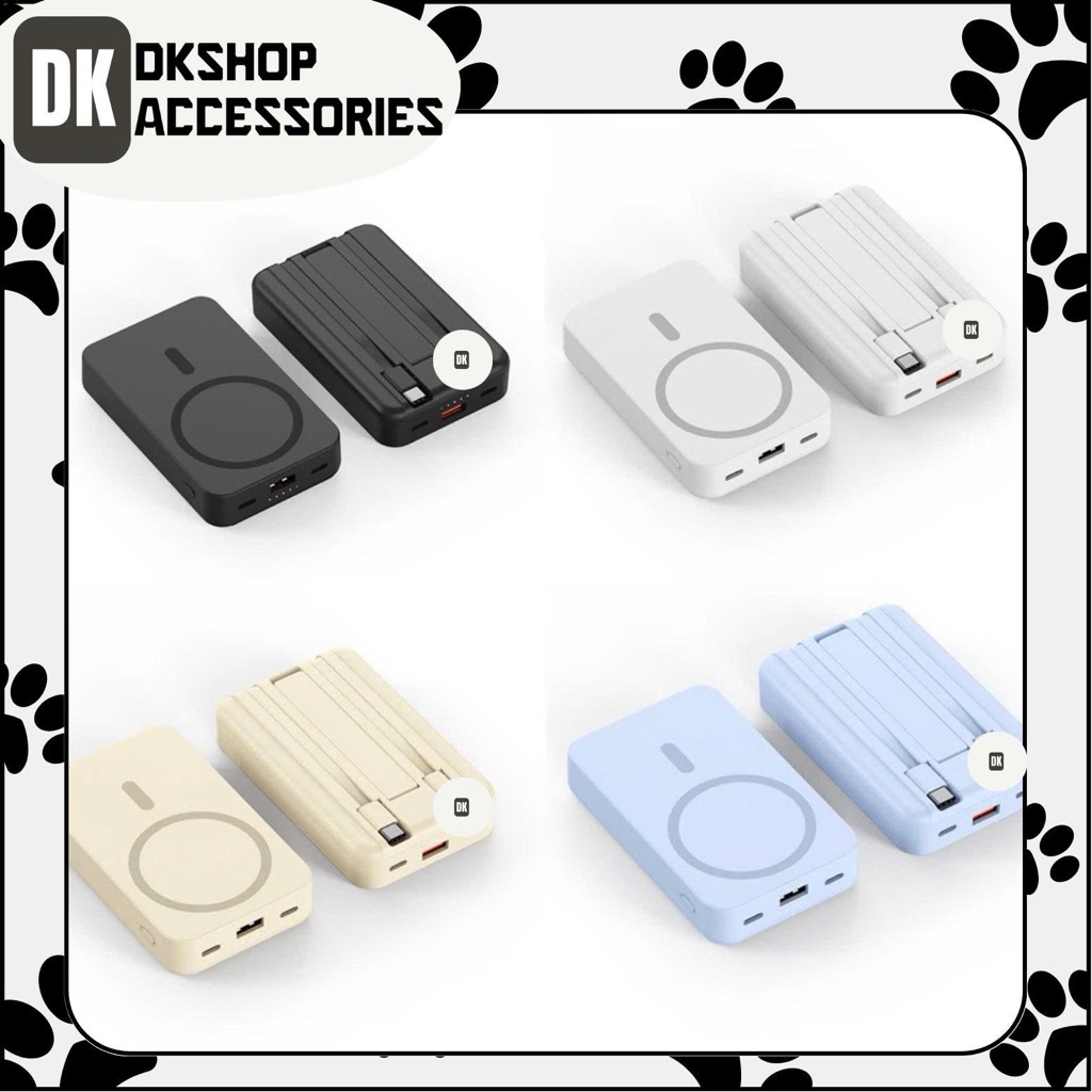 SẠC DỰ PHÒNG DKSHOP KHÔNG DÂY 5000MAH/10000MAH – HỖ TRỢ NHIỀU DÒNG MÁY, 2 DÂY TÍCH HỢP, SẠC NHANH, NHỎ GỌN