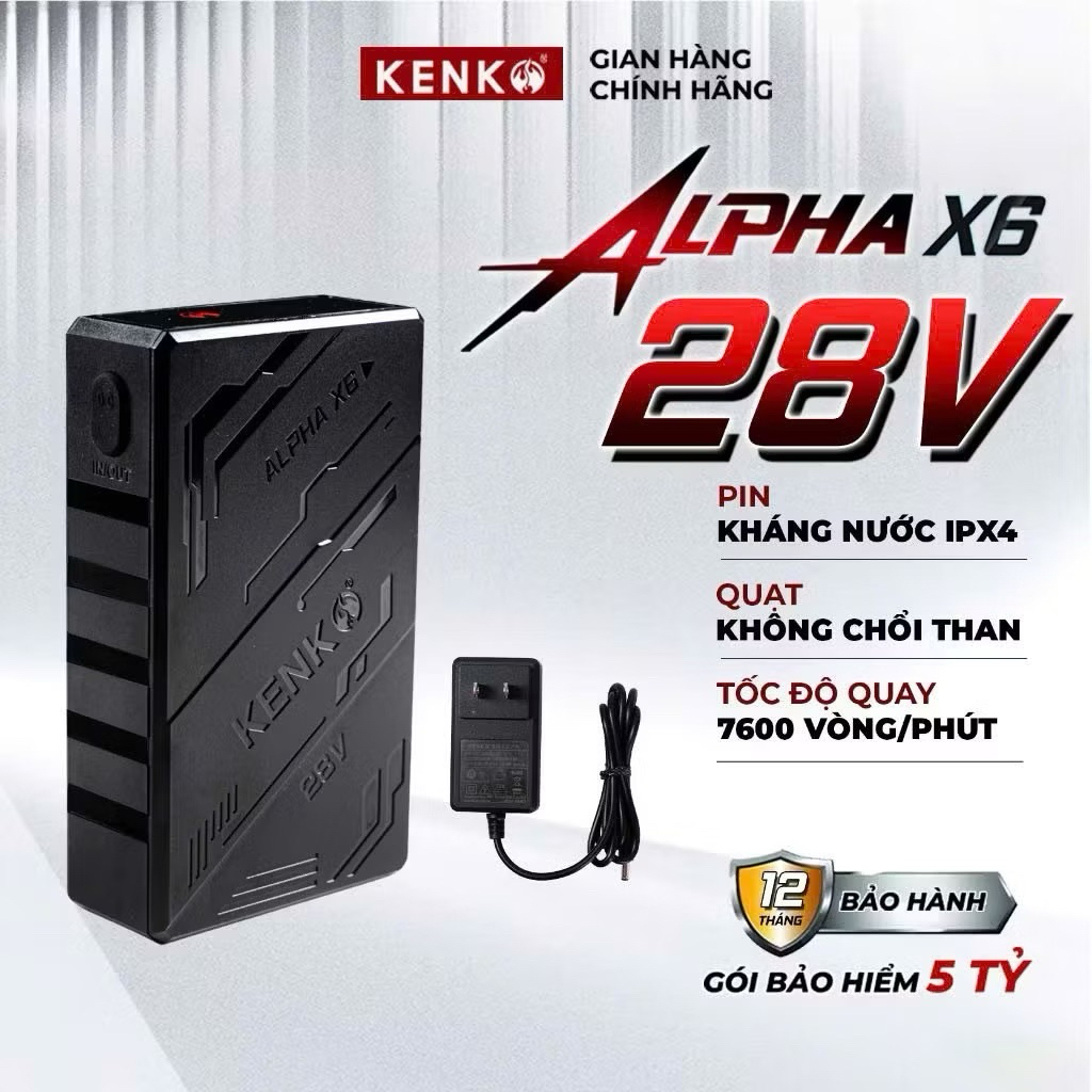 Pin Áo quạt gió 28v kenko không quạt