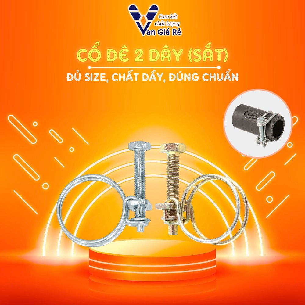 Cổ dê 2 dây sắt mạ niken 10mm ~ 162mm