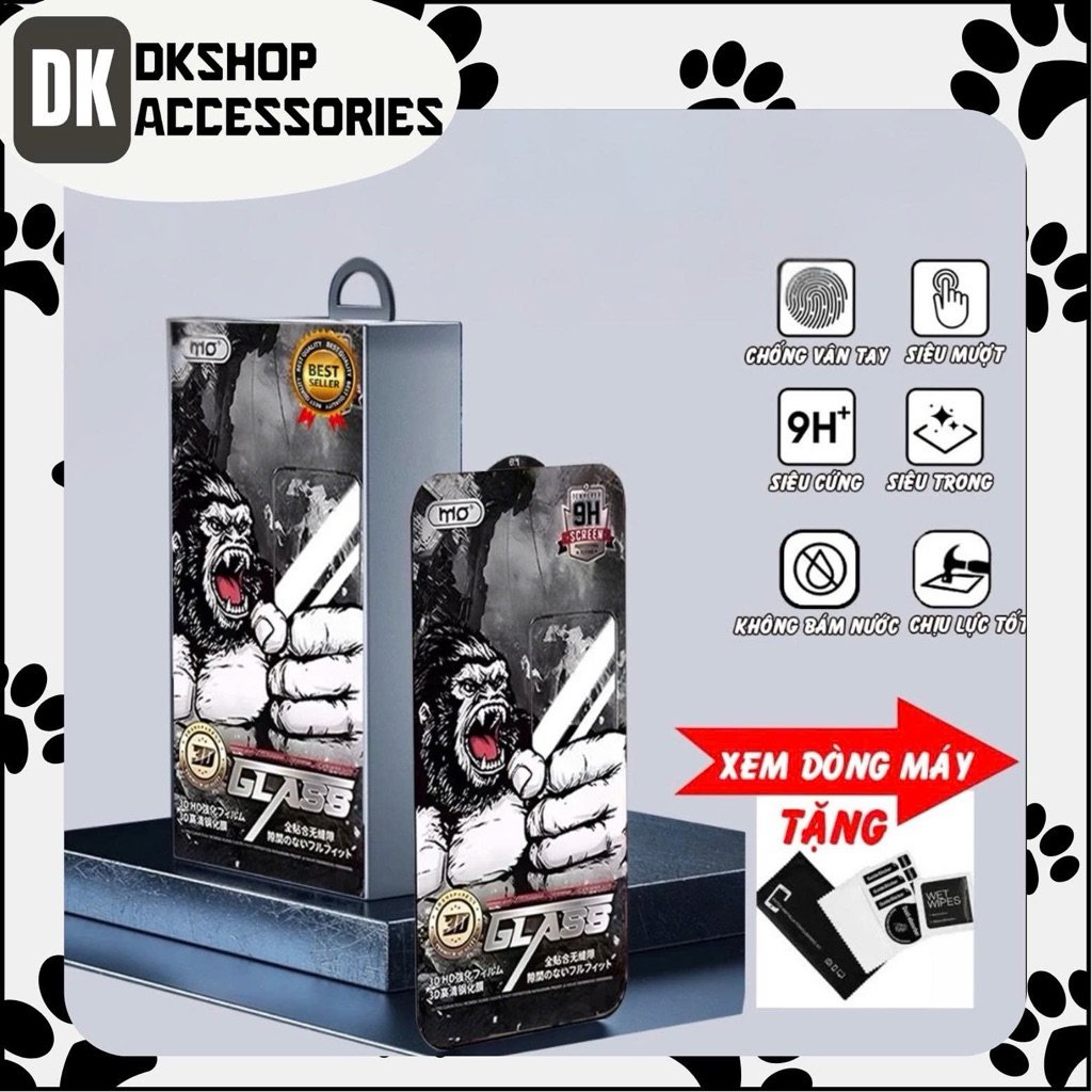 Kính Cường Lực King Kong MO Full Màn Thế Hệ Mới DK SHOP - Vuốt Cực Mượt, Chống Trầy Xước