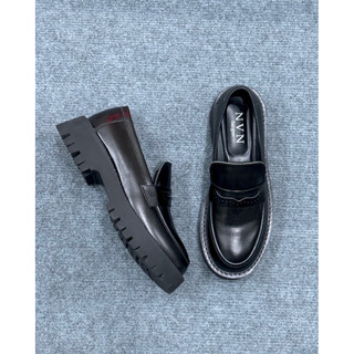 Giày Penny Loafer Chunky 5cm Da bò Napa đế cao su đúc bảo hành 12 tháng