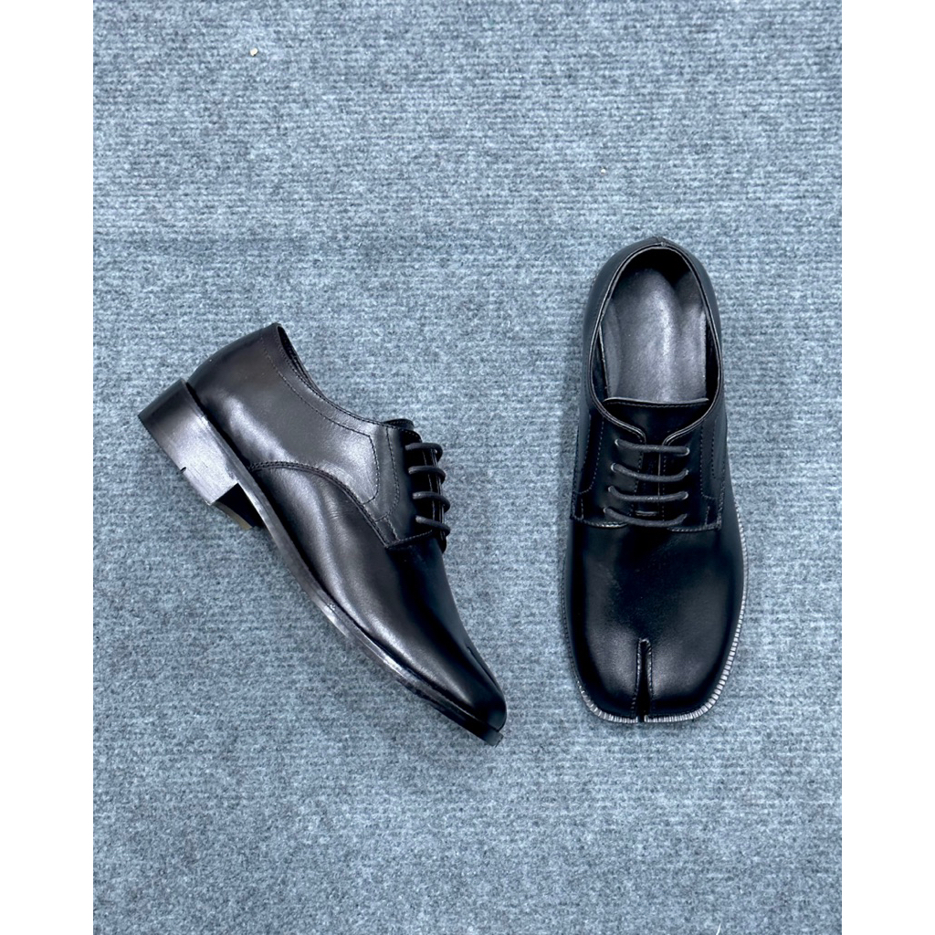 Giày Tabi Derby 3,5cm da bò Bangladesh đế gỗ phíp