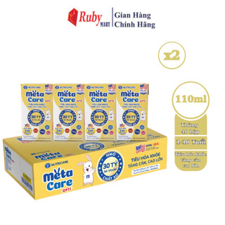 Combo 2 Thùng 48 hộp sữa bột pha sẵn Nutricare Metacare Opti 110ml tiêu hóa khỏe, tăng cân, cao lớn