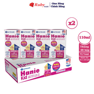 Combo 2 thùng sữa bột pha sẵn Nutricare Hanie Kid 110ml cho trẻ biếng ăn suy dinh dưỡng