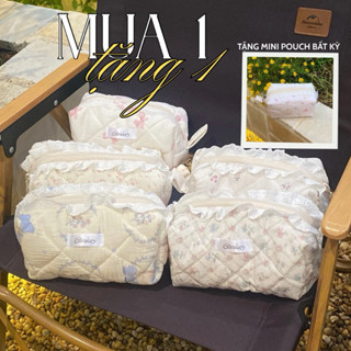 MAKEUP POUCH - Túi Vải Chần Bông Đựng Đồ Makeup, Mỹ Phẩm, Đồ Dùng Học Tập Siêu Xinh | Clarisse Label