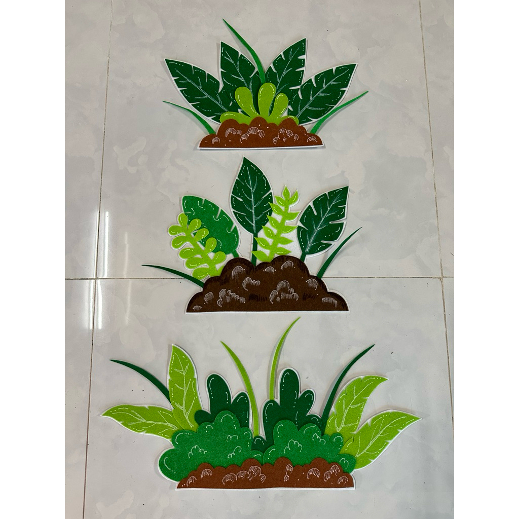 Combo 3 khóm cỏ trang trí mầm non