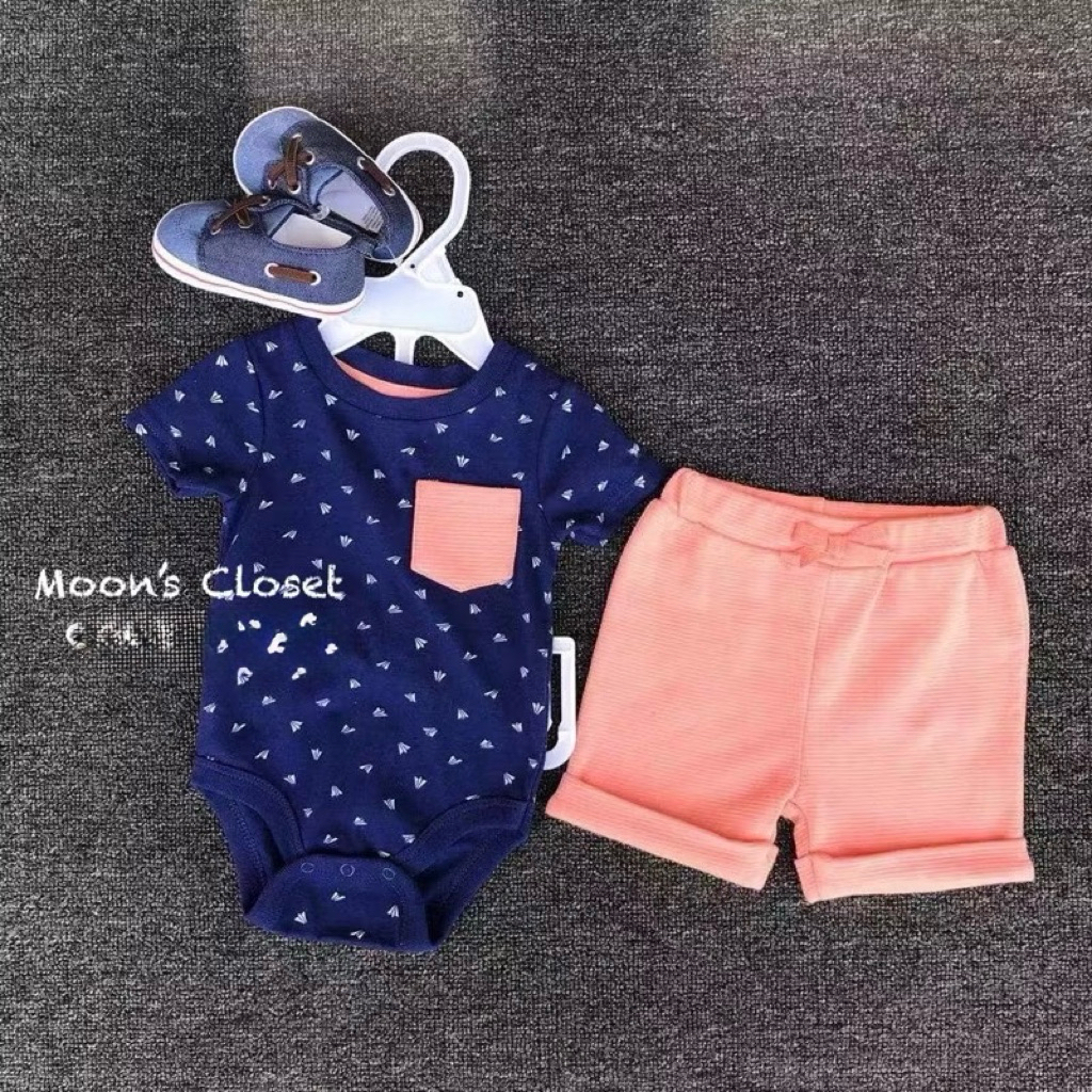 [THANH LÝ]- Set đồ 3 chi tiết bé trai size 0-9m