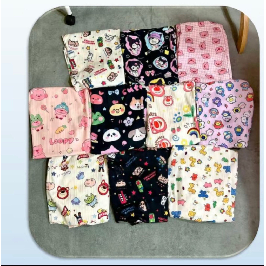 quần dài hoạt hình ống rộng nữ có đủ size hoạ tiết dễ thương chất đũi gân | BigBuy360 - bigbuy360.vn
