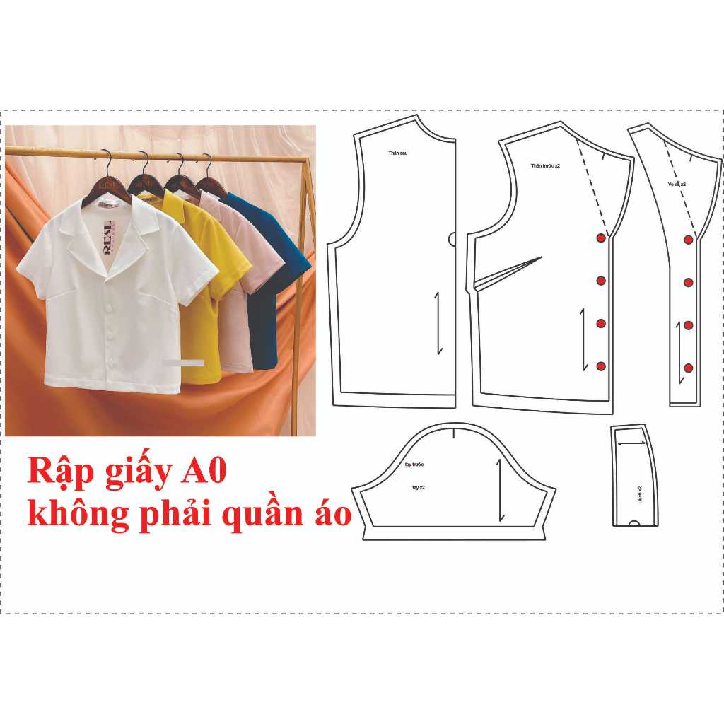 Rập giấy A0 áo cổ danton mã 1294