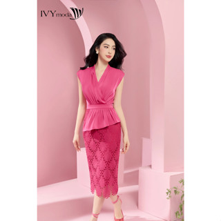 Đầm ôm chéo vạt nữ IVY moda MS 41M8288