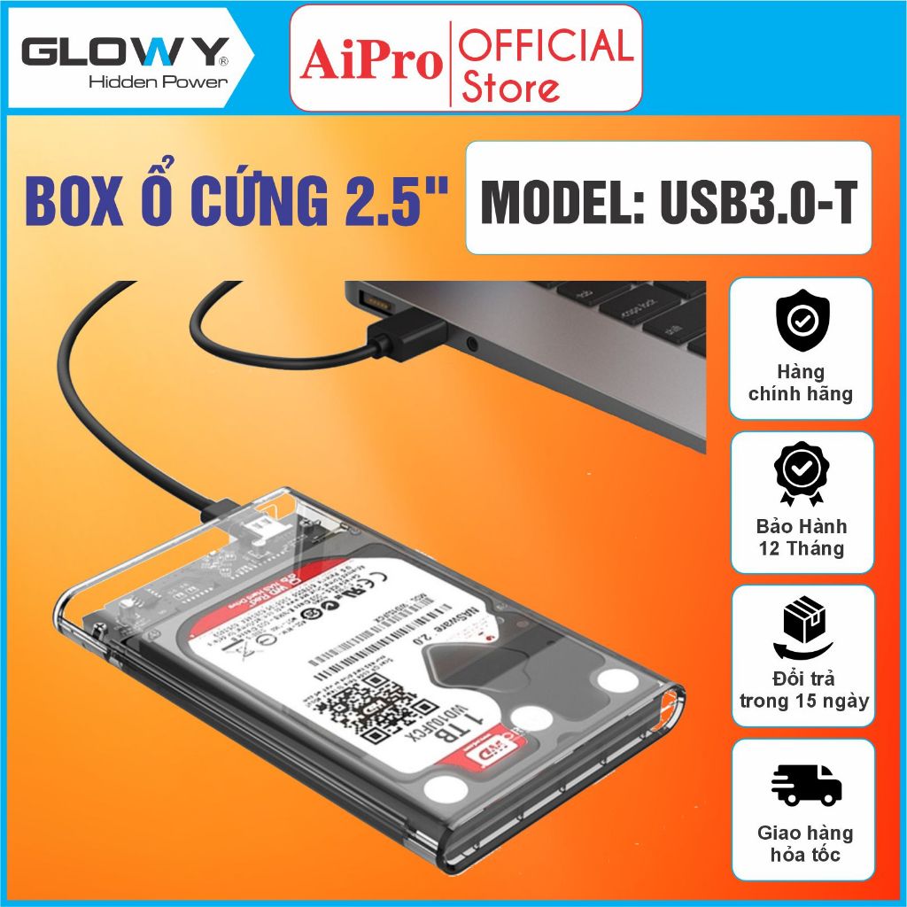 Box ổ cứng chính hãng Orico/ Gloway, SATA 3.0 - Dùng cho SSD/HDD 2.5" - BH 12 tháng !!!