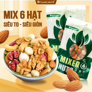 Hạt dinh dưỡng mix 6 loại TANU NUTS, hạt ngũ cốc cho bà bầu gồm macca, óc chó, hạnh nhân, bí xanh, điều