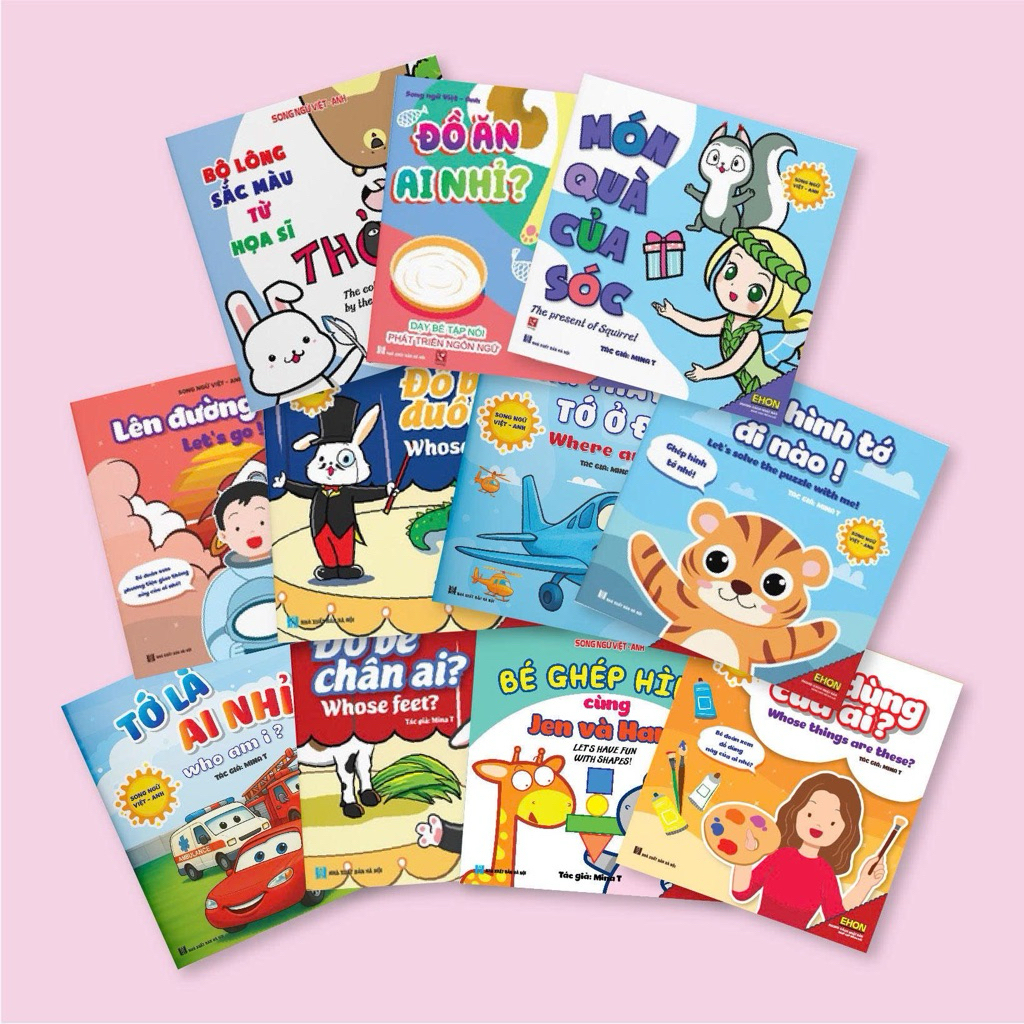 Sách - Ehon Song ngữ cho bé 0-4 tuổi - Màu sắc, Hình khối, Nhận biết  (Bộ 11 cuốn)-NXB Hà Nội