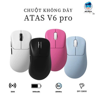  Chuột gaming không dây ATAS V6 PRO - 3 mode - Pin 500mAh - Có app - DPI 12 800 