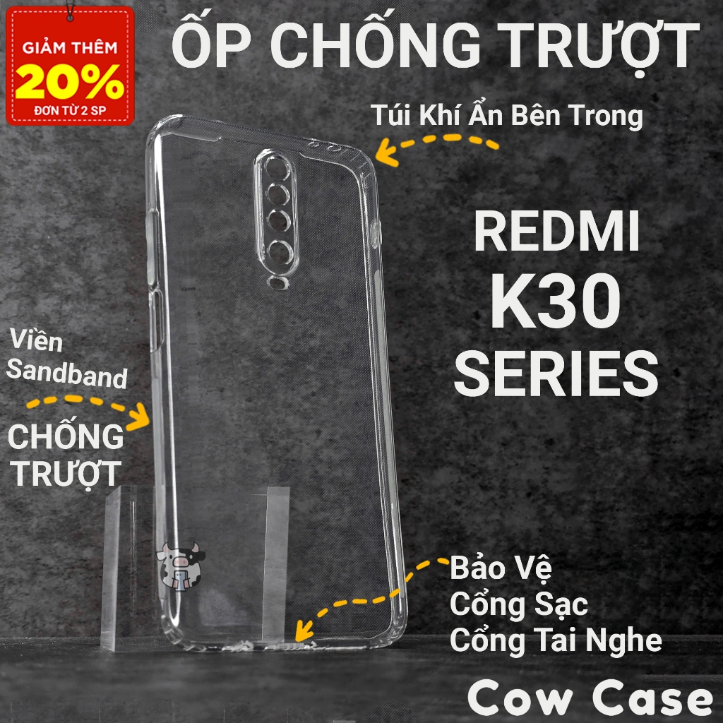 Ốp lưng Redmi K30, K30 Pro/Ultra 5G Cowcase chống trơn trượt | Ốp lưng điện thoại Xiaomi dẻo bảo vệ 