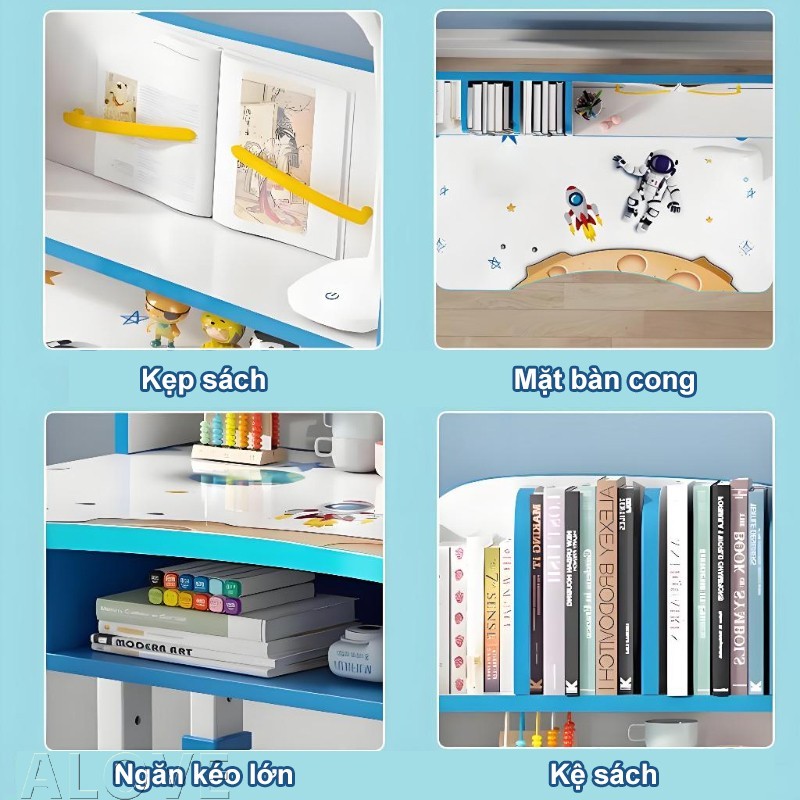 ALOVE Bộ bàn học chống gù bàn làm việc cho bé Thiết kế chắc chắn, nâng hạ dễ dàng ngồi đúng tư thế | BigBuy360 - bigbuy360.vn