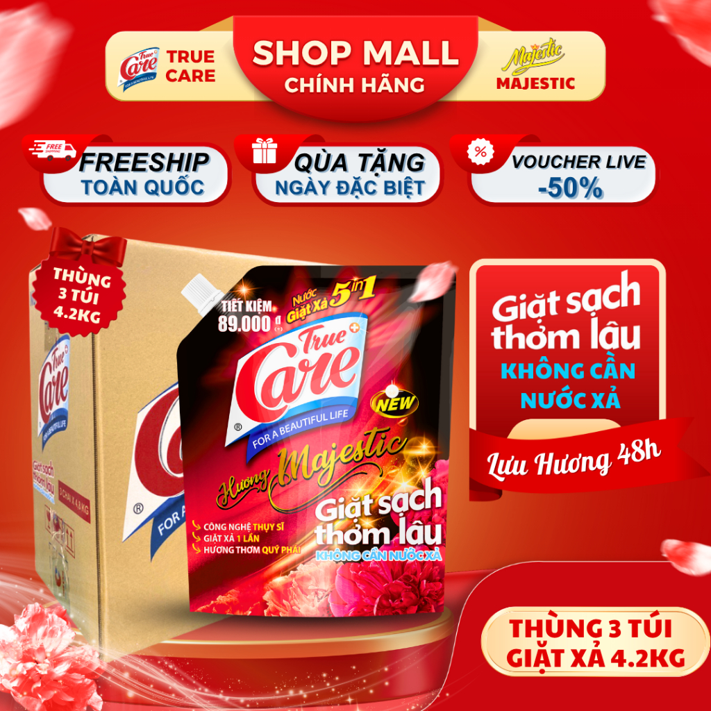 Thùng Túi Nước Giặt Xả True Care 5in1 (1.8kg-4.2kg)