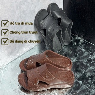 Dép nhựa nam nguyên khối chống thấm nước siêu nhẹ, dép trung niên, dép tặng bố -DH0197
