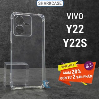 Ốp lưng Vivo Y22, Y22S Silicon nhựa dẻo trong suốt cao cấp chống sốc bảo vệ cam điện thoại sharkcase