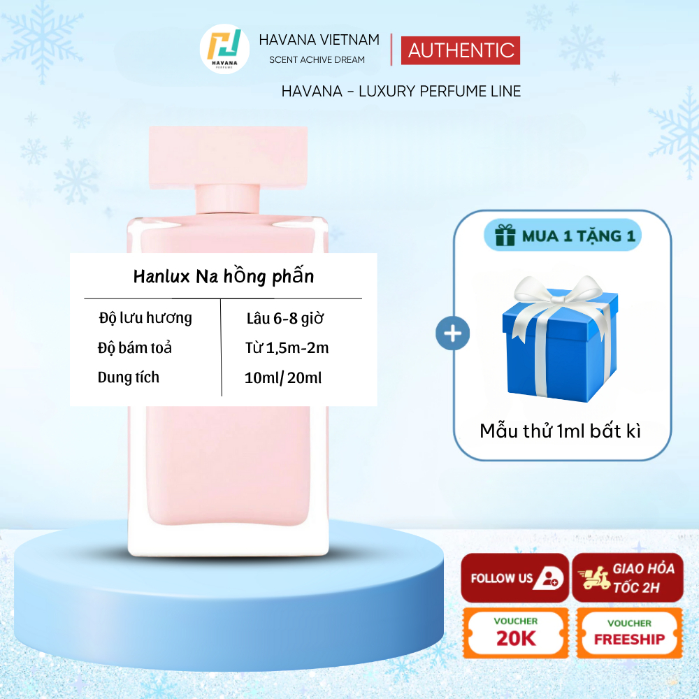 Nước hoa nữ HANLUX Nar hồng phấn edp 10ml – Mùi phấn tiểu thư, nhẹ nhàng, nữ tính đầy sức hút