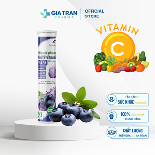  Viên sủi Plusszs Multivitamin Plus Blueberry Việt Quất bổ sung vitamin và khoáng chất giúp tăng đề kháng giảm mệt mỏi 