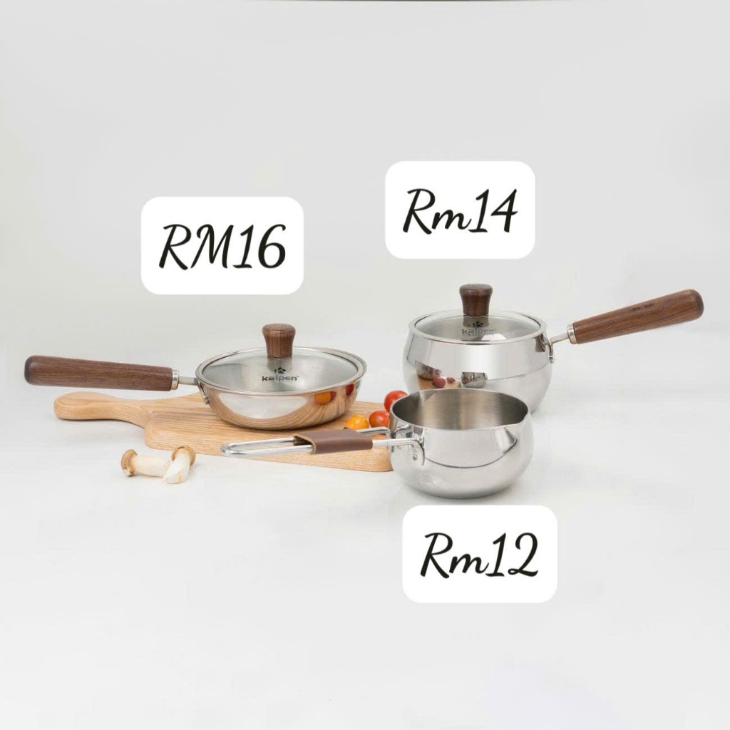 Chảo inox 304 mini đúc nguyên khối dày cao cấp 3 lớp liền khối Kalpen Rinmer RM12 12cm/ RM14 14cm/ R