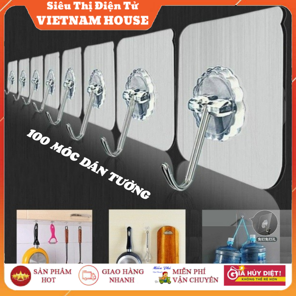 🔴SỈ 100 MÓC DÁN TƯỜNG SIÊU DÍNH, COMBO 100 MÓC DÁN TƯỜNG TRONG SUỐT ĐỘ DÍNH CHỊU LỰC 10KG