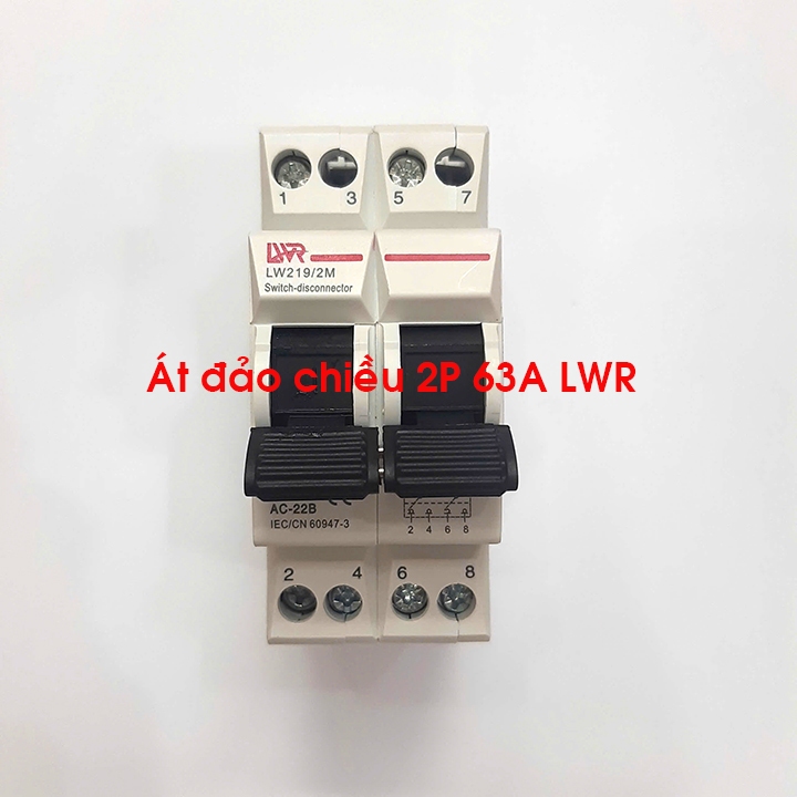 Cầu dao đảo chiều 2P 63A LWR-aptomat đảo chiều- bộ chuyển đổi 2 nguồn điện- cb đảo chiều - DHDT