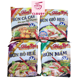 Thùng 30 gói - Bún mắm, Bún giò heo, Bún bò huế, Bún cá cay Hằng Nga Acecook