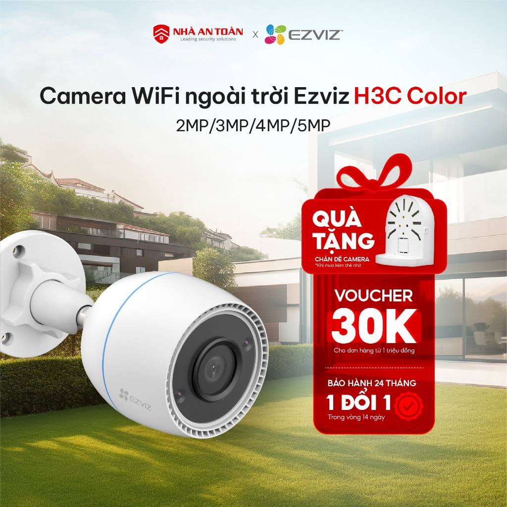 Camera Ngoài Trời EZVIZ H3C 3MP/4MP - Camera Wifi Không Dây Đàm Thoại 2 Chiều Phát Hiện Người AI