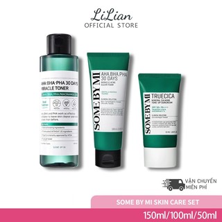 SOME BY MI  AHA.BHA.PHA Combo: Toner+Clear Foam+Suncreen,Tẩy tế bào chết nhẹ nhàng, làn da mềm mại và mịn màng