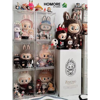 Hộp nhựa trong suốt cao cấp nắp nam châm Homore, hộp mica trưng bày mô hình, túi xách, búp bê, labubu, baby three