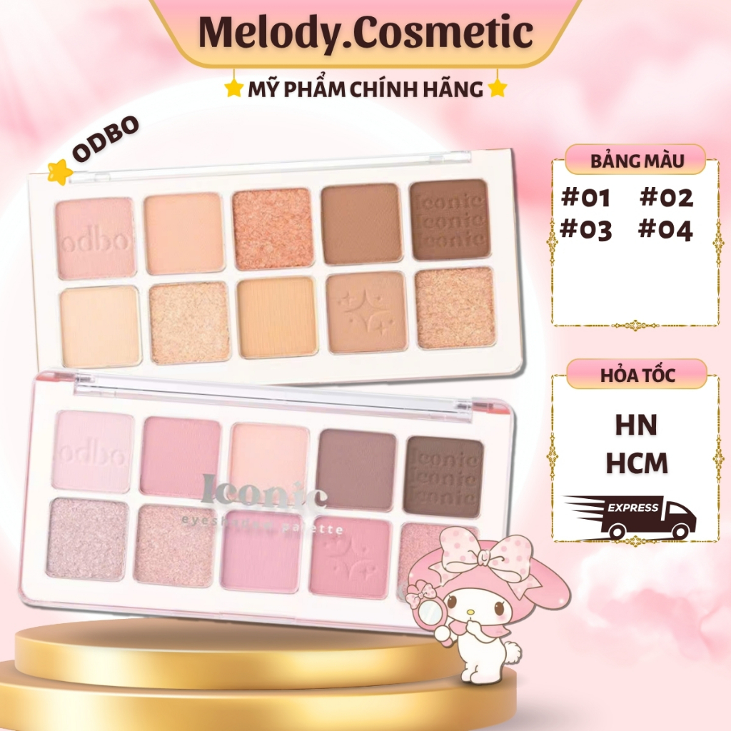 [ODBO ICONIC] Bảng Mắt Odbo Iconic Phấn Mắt 10 Ô Chất Phấn Mềm Mịn Eyeshdow MELODY.COSMETIC C630