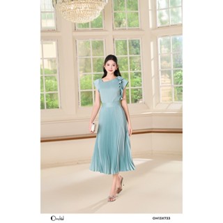 Set bộ áo phối chân váy thiết kế xếp li chất lụa gân cao cấp Orchid - OH13X733