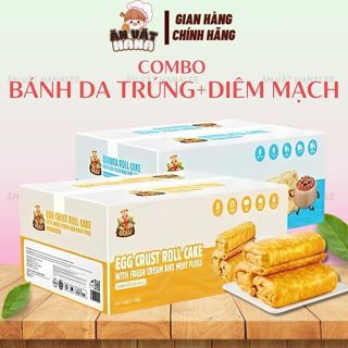 Bánh Trứng Cuộn Chà Bông, Bánh Diêm Mạch của Gulu Foods - Ăn Vặt Hanalee
