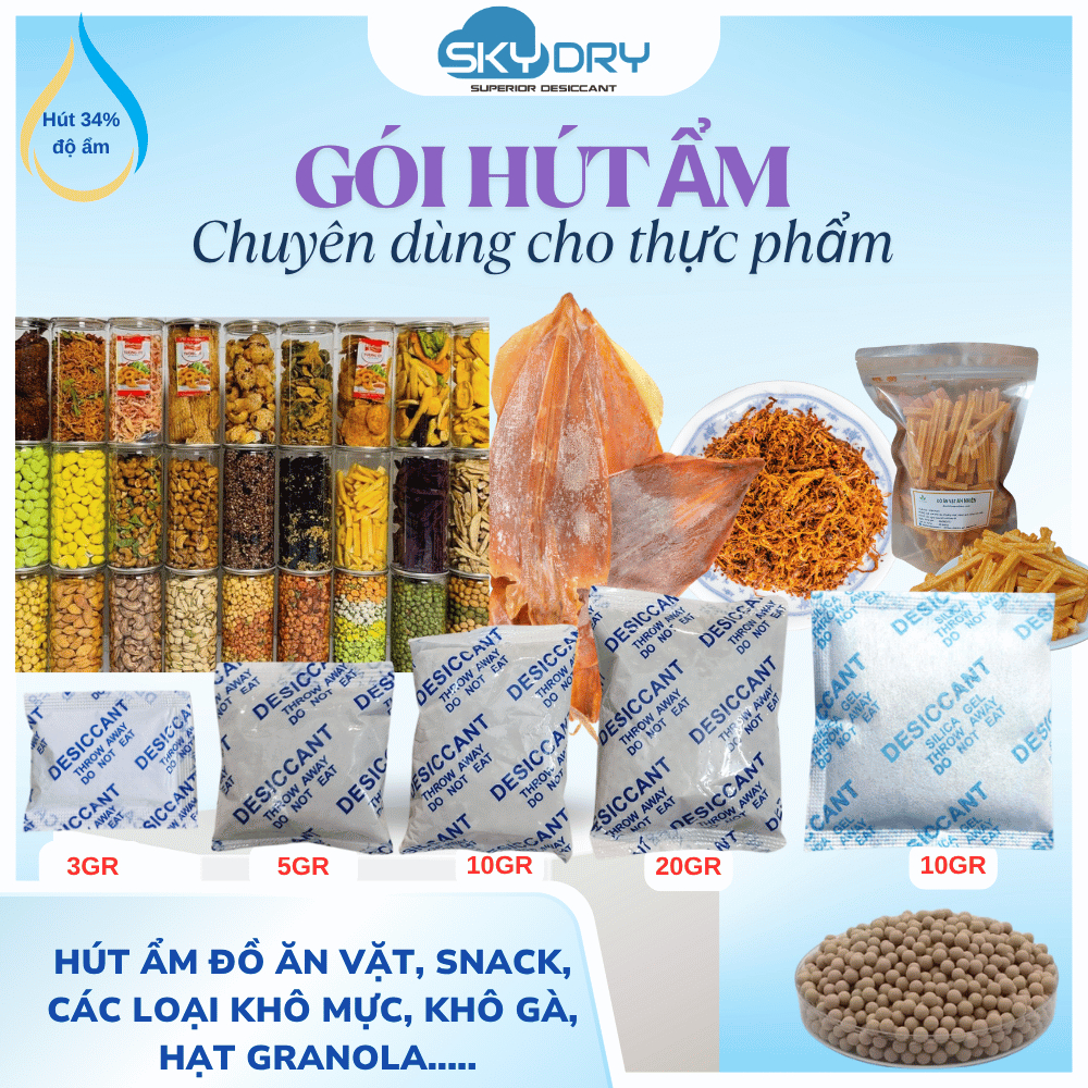{HOT} Gói hút ẩm dùng cho đồ ăn vặt