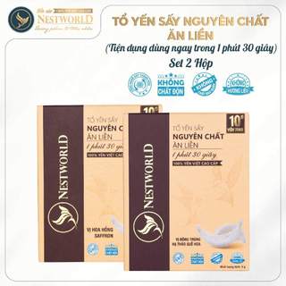 [Mới] Set 2 Hộp Tổ Yến Sấy Nguyên Chất Ăn Liền NESTWORLD - Vị Đông Trùng Hạ Thảo Quế Hoa + Vị Hoa Hồng Saffron
