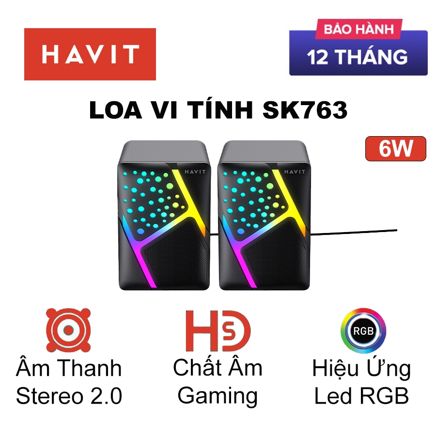 Loa Máy Tính Để Bàn HAVIT SK763 | Công suất 6W | Thiết Kế Nhỏ Gọn | Bảo Hành 12 Tháng